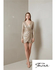 שמלת פייטים דגם קרושה זהב