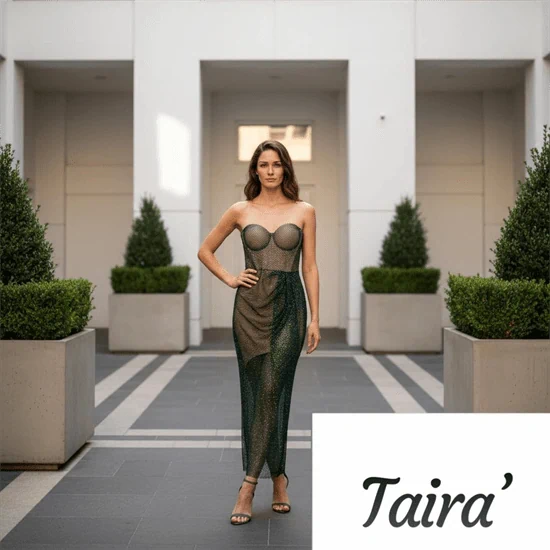 שמלת ערב דגם green diamond